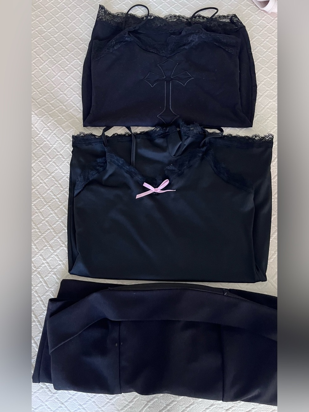 Women's trio of lovely black strapless mini dresses & spaghetti strap club wear